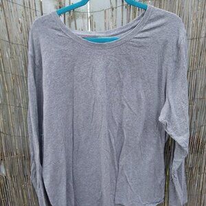 Blue Mountain Gray Long Sleeve Lightweight Tee - 2X